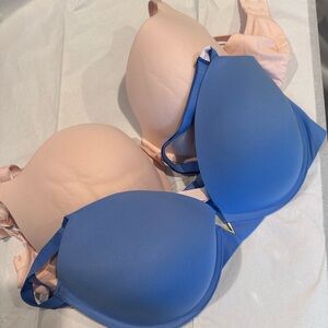 Victoria's Secret Smooth T-Shirt Bra - Blue & Nude
